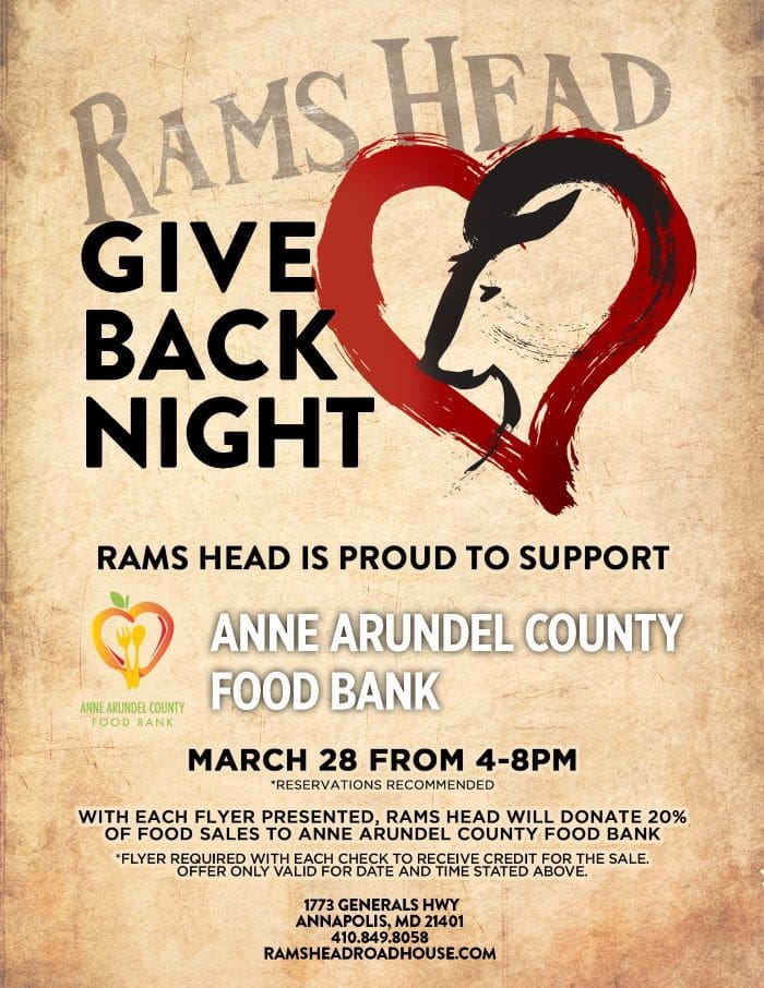 Rams Head Give Back Night flyer